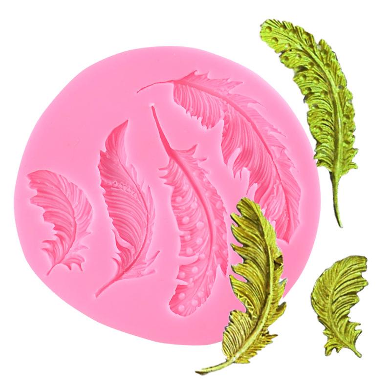 1pcs Feather Sugar Buttons Silicone Mold Fondant Mold Cake Decorating Tools Chocolate Gumpaste Mold Moldes De Silicona