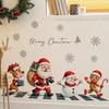 Merry Christmas Snowman Gingerbread Wallpaper Removable Self-Adhesive Santa Reindeer for Home Cafe Bedroom Living Room Decor