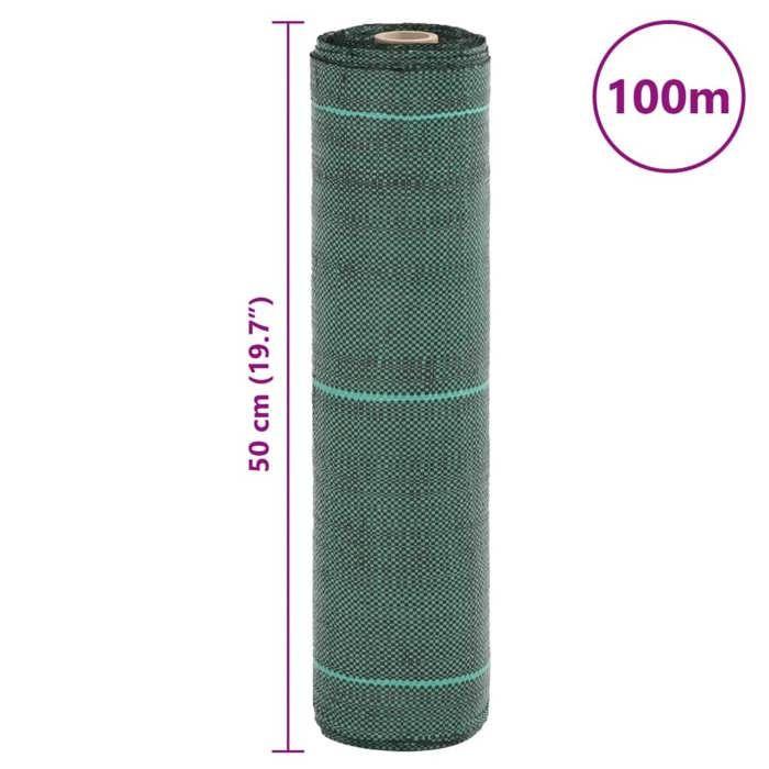VidaXL Green Weed Control Membrane 0.5x100 M PP, Weed Control Fabric, Weed Control Membrane 4005245