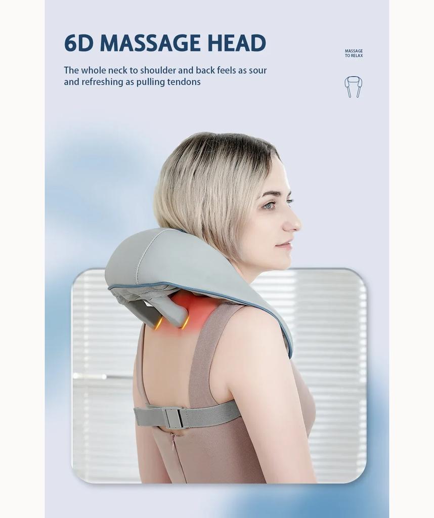 Portable Mini Relaxer Dredge Kneading Smart Electric Wrap Heated Trapezius Muscle Neck Multifunctional Shiatsu Massage Shawl