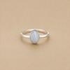 Blue Lace Agate Oval Ring, 925 Sterling Silver Bezel Ring, Statement Gemstone Jewelry