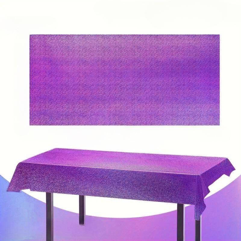 

1/2/3 шт. лазерная скатерть одноразовая пластиковая скатерть для дня рождения свадьбы Рождества Нового года вечеринки праздничные принадлежности 1PC фиолетовый