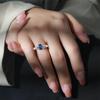 925 Sterling Silver Fashion Light Luxury Ice Flower Cut Zircon Twist Ring Birthday Party Anniversary Gift