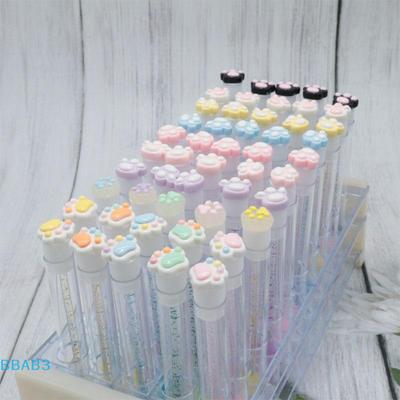 Cartoon Cat Paw Eyelash Brush Tube Disposable Mascara Wands Tube Reusable Lash Spoolies Brush Dustproof Cleaner Storage Tubes