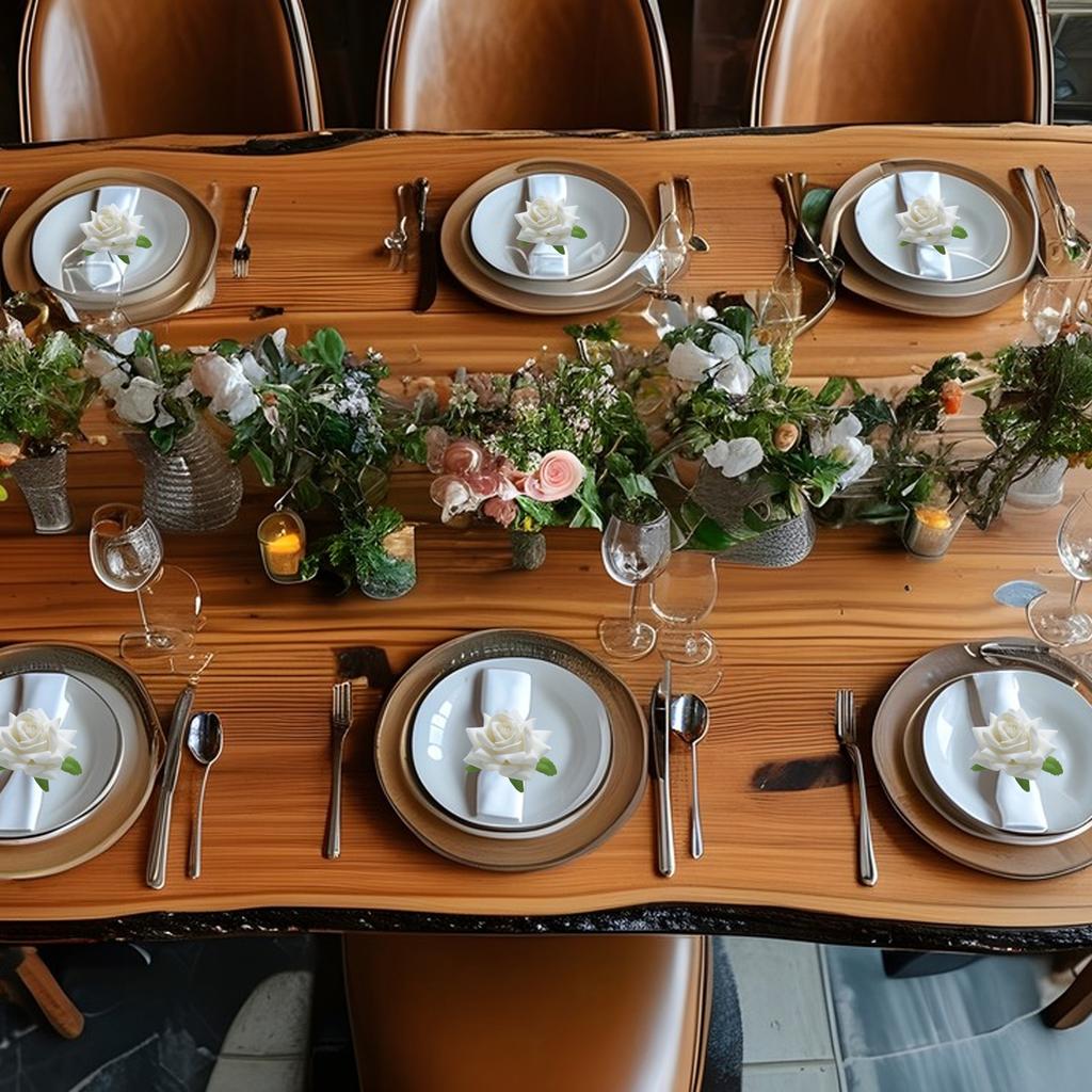 12pcs White Rose Napkin Rings Modern Simple Faux Flower Table Setting Decor for Hotel Home