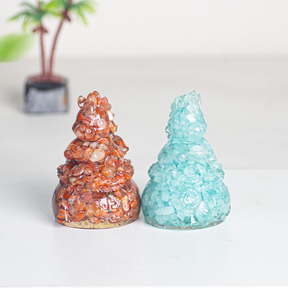 Natural Crystal Pebbles Resin Decor For Office Desk And Home Living Room