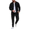 Men's Solid Color Long Sleeved Shirt And Trousers Casual Outdoor Sports Suit