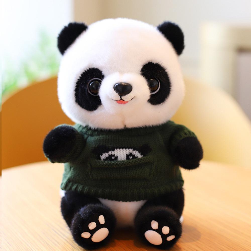 Cute sweater giant panda plush toy wholesale panda base Sichuan souvenir eight inch grab machine doll