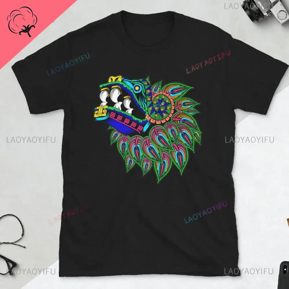 Tlaloc Quetzalcoatl Aztéčtí Bohové Starověcí Bohové Mexické Tričko Pánské Aztécké Tričko Aztécký Potisk Trička z Mexika Mexické Oblečení Muži