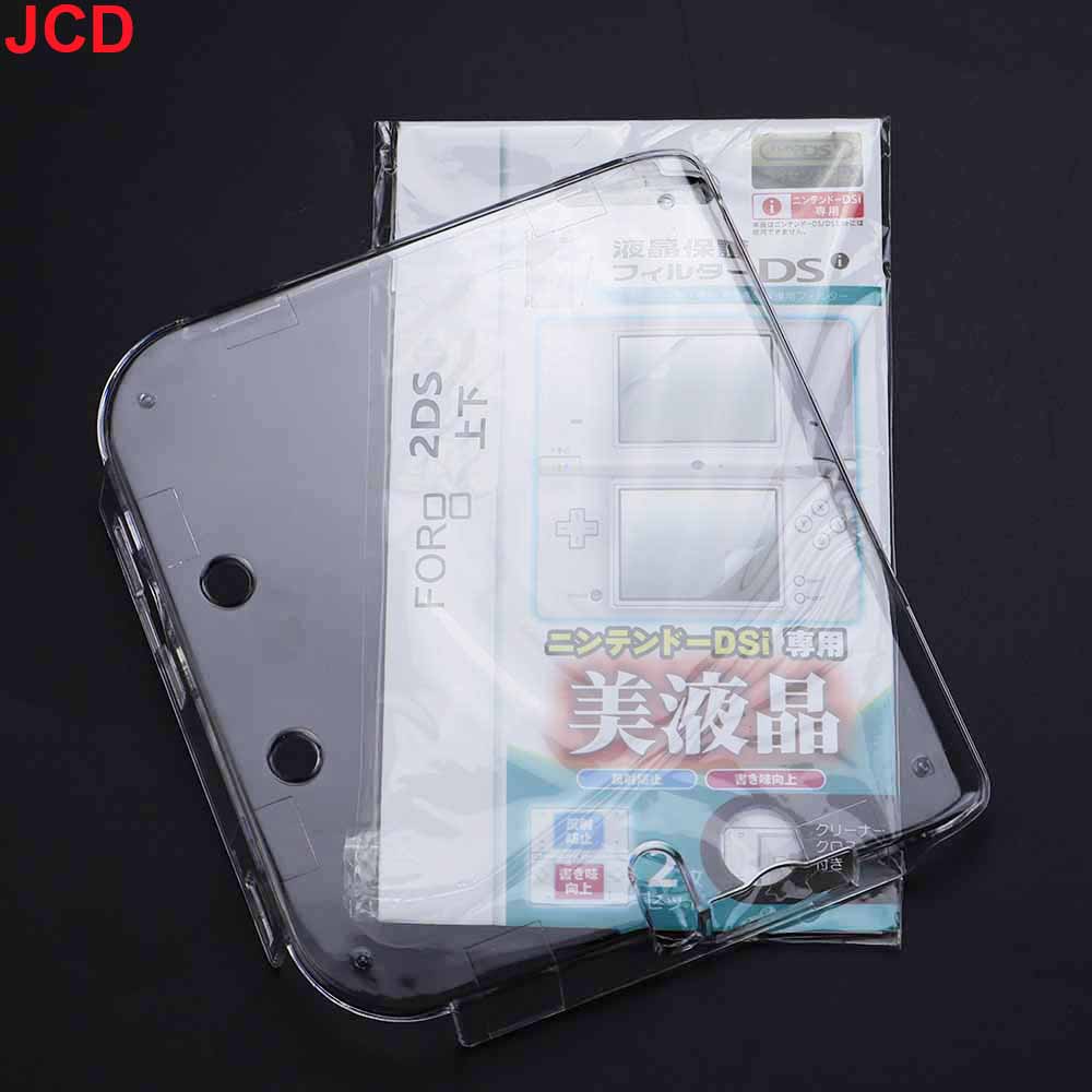 JCD 1piece Clear Crystal Protective Case Cover Hard Shell Skin for 2DS + Anti Dust Film For 2DS Screen Protector