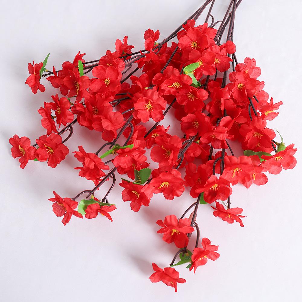 1/3Pcs Peach Blossom Artificial Flowers Bouquet Silk Fake Flowers for Home Decor Garden Wedding Decoration Outdoor Vase Ornament