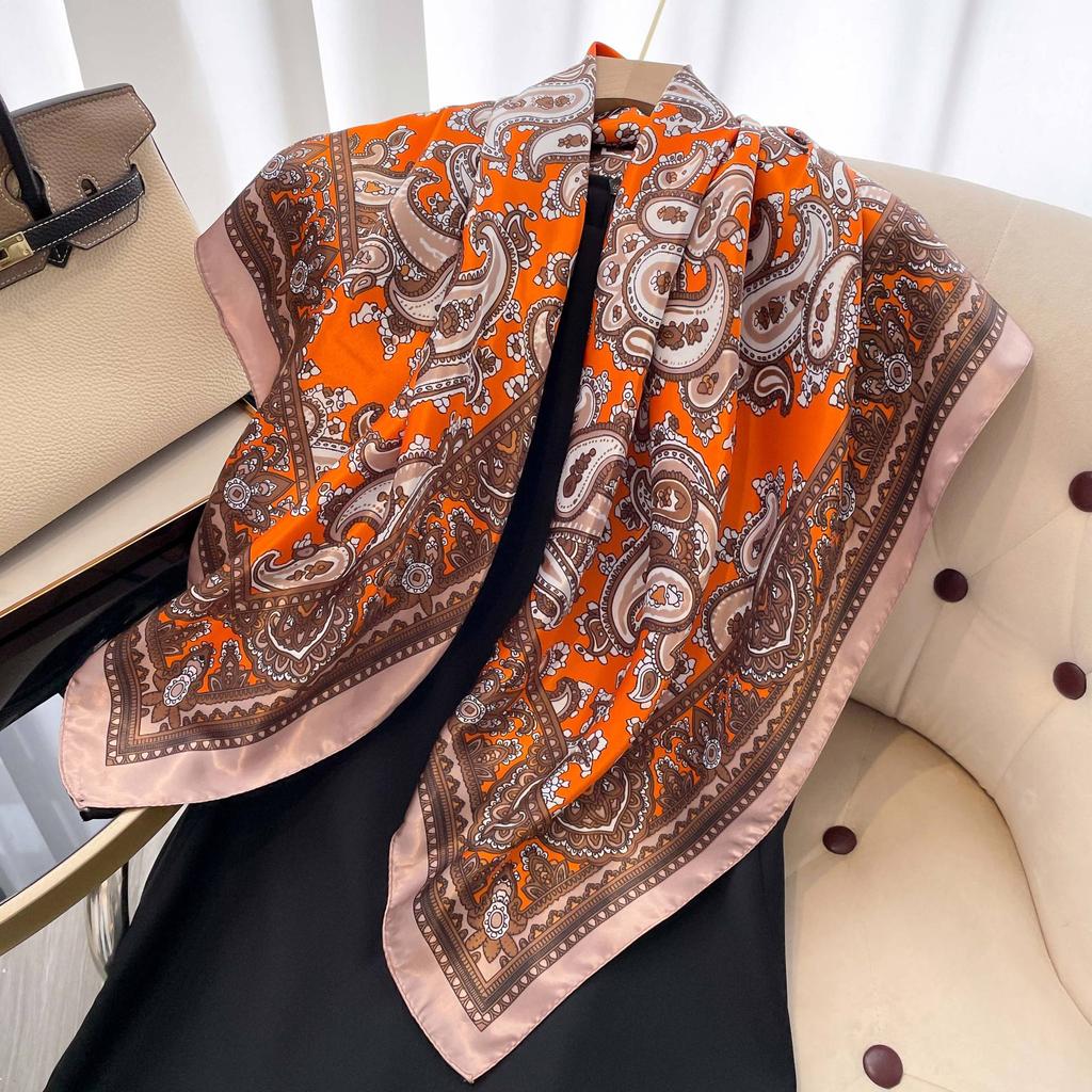 High-quality Luxurious Silk Scarves Headband Scarfs Neck Scarf For Women Chain Silk Scarf Women's Decorative Shawl