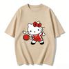 2026 Hello Kitty Cartoon Printed Short Sleeve Summer Cotton Tshirt Womens Family Matching Outfits Tops Tee Highquality Tees