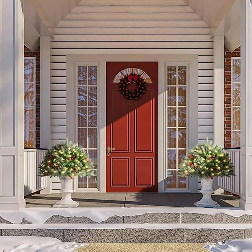 40cm Half-round Mushroom Grounded Garden Christmas Tree Decorations Outdoor Light Up Planter Filler With Tripod Stake