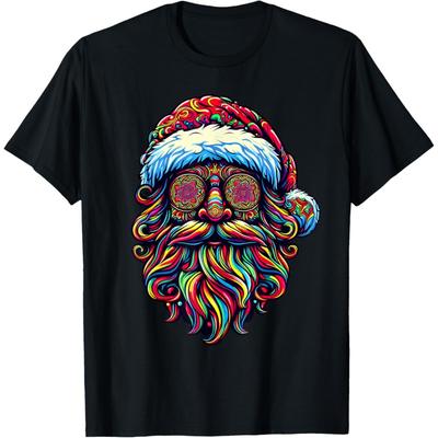 Retro Psychedelic Christmas Santa Claus T-Shirt