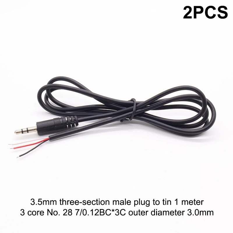2Pcs 2.5Mm 3.5Mm 1/8'' Mono Stereo Male Female Plug Jack Connector 2/3/4Pin Aux Extension Wire Diy Audio Earphone Mic Repair