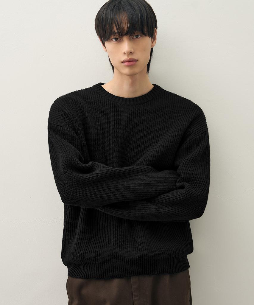 DRAW FIT Lambswool Hacci Round Knit [5Color] (Type A)