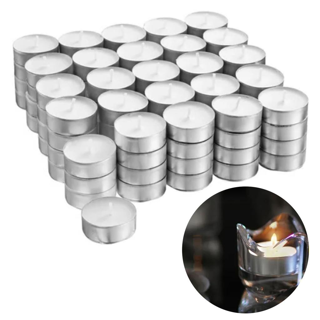 100 Packs Unscented Tea Lights Candles 4 Hour Smokeless Dripless Mini Paraffin Tealight Candles Set