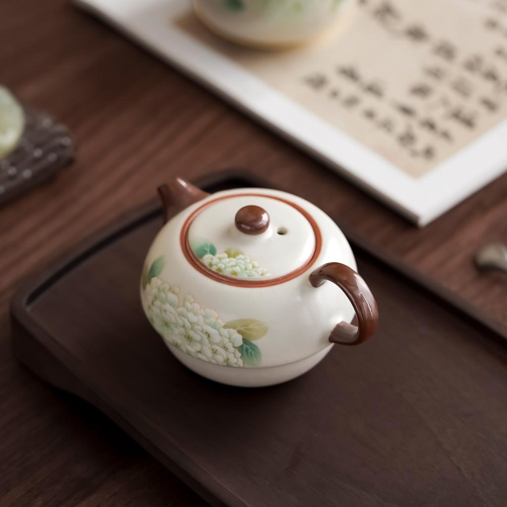 New Chinese-style Ru kiln Wanhua tea set, one pot and one cup, small set can be used as a hand gift for home use