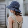 Bucket Brim Hat Bowknot Straw Summer Hat Wide Decor Side Split Design