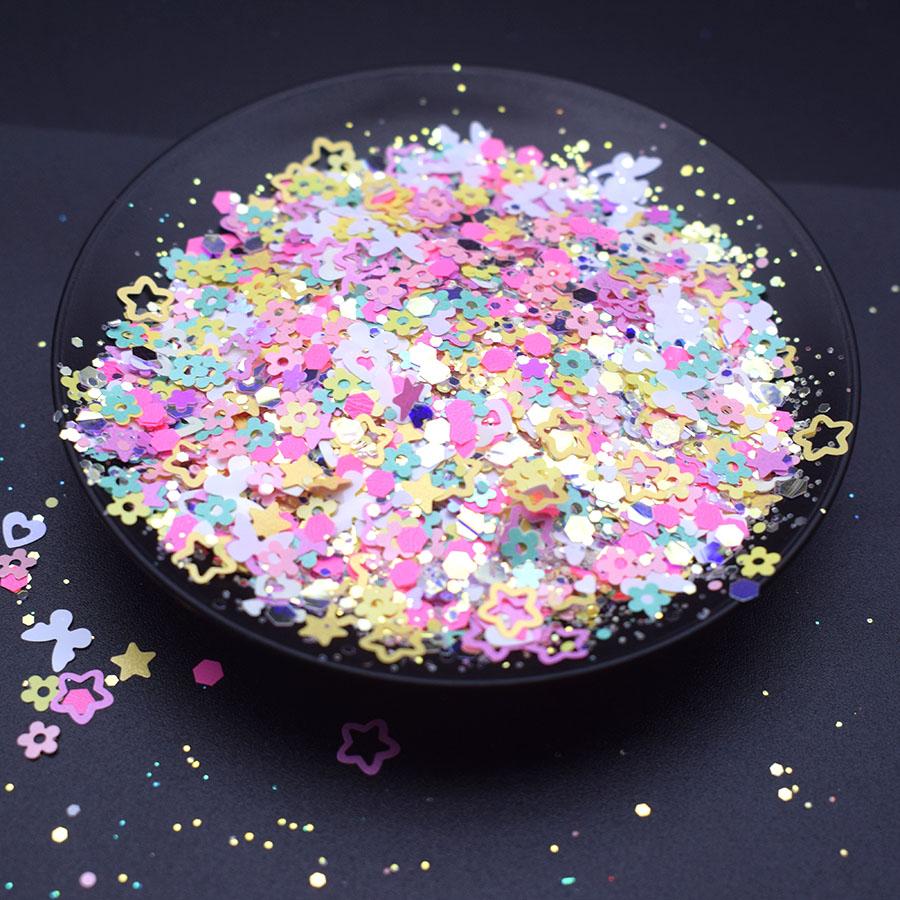 Craft Supplies Matte pink Chunky Glitter Mixed Neon Chunky Glitter for Christmas Decoration Tumblers Crafts