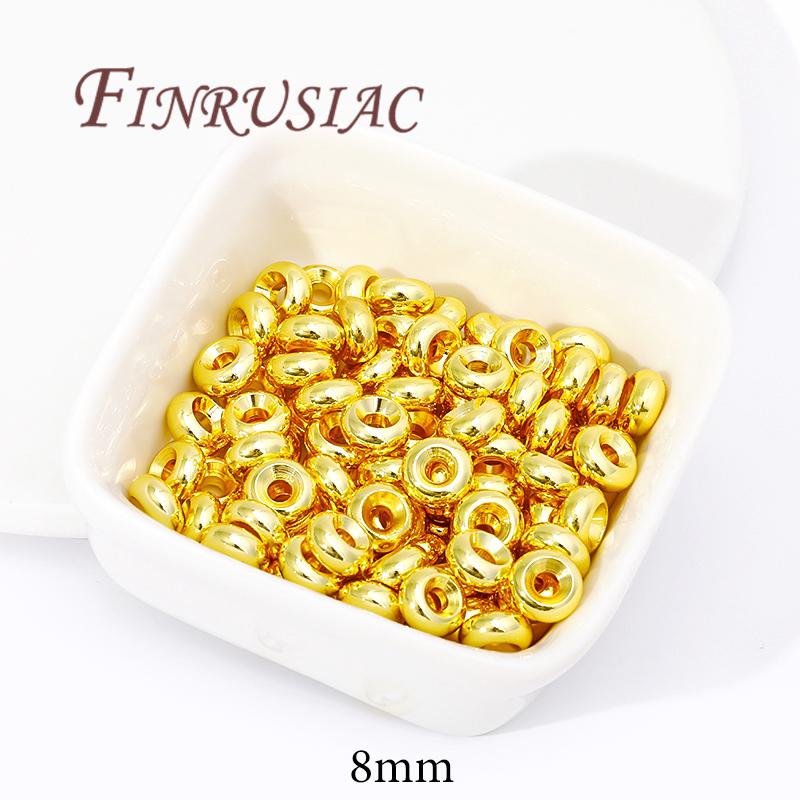 4mm 5mm 6mm 8mm Spacer Bead For Bracelets 18K Gold Plated Separator For Beads, DIY Jewelry Making Accessories