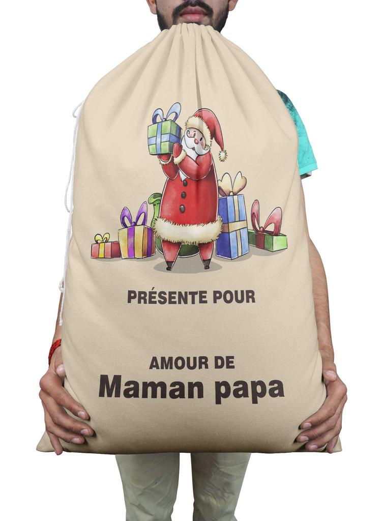 Printtoo Large Drawstring Canvas Bag Christmas Sack Bags Santa Gift Sack Custom Party Favor 2 Pcs 27x20 Inch