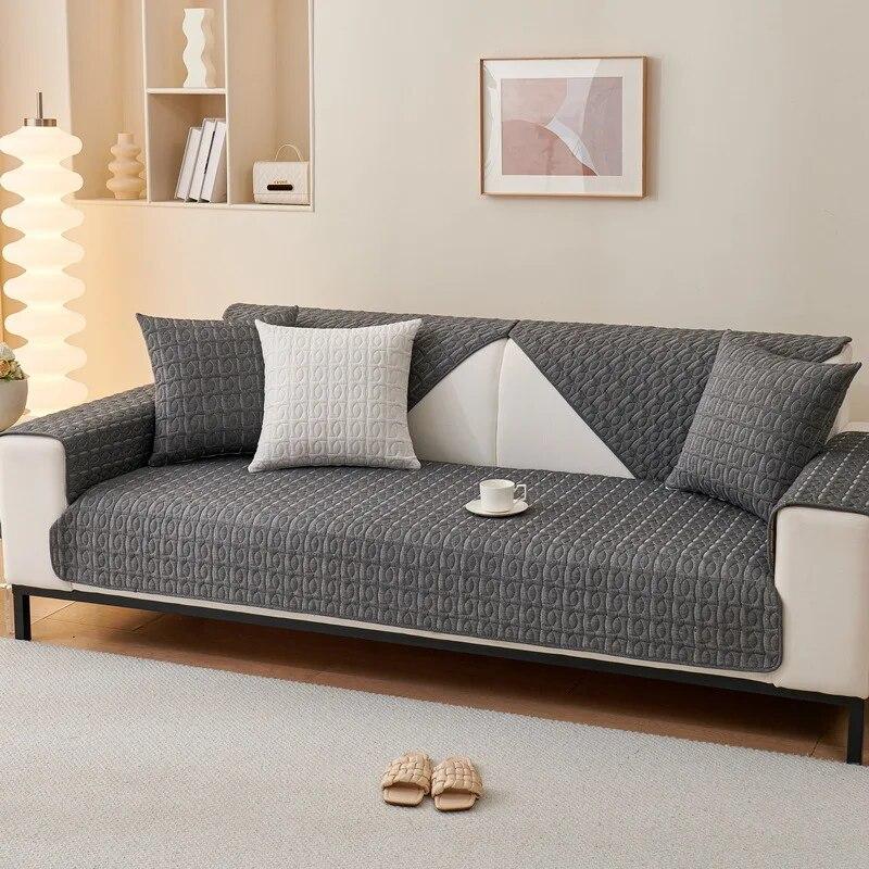 

Новый корейский маленький свежий коврик для дивана, четырехсезонный противоскользящий коврик из чистого хлопка, зимняя однотонная ткань, художественный чехол для дивана, задняя подушка 70x70cm 1pcs