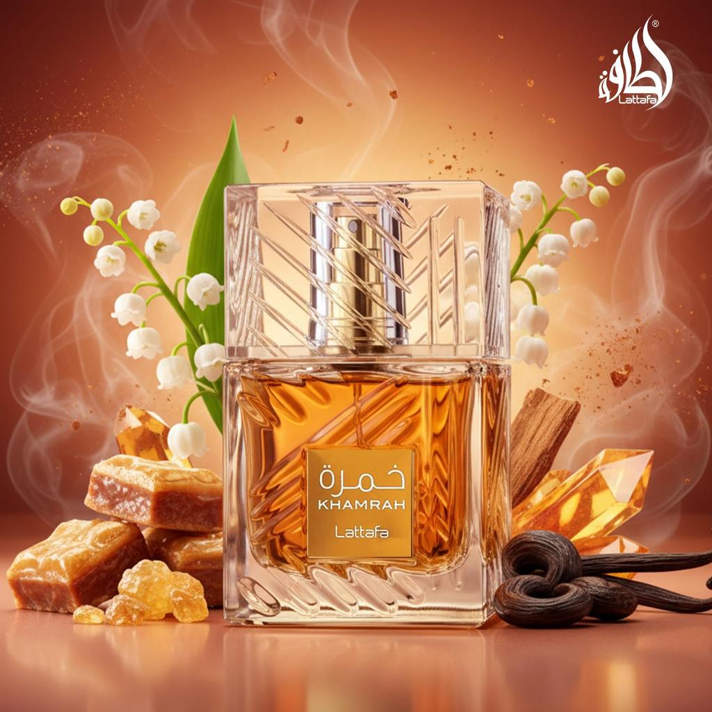 Lattafa Khamrah - Vanilla, Warm Spicy, Amber, Cinnamon - Eau De Parfum Long-Lasting Fragrance for Unisex, 3.40 Ounce / 100 M