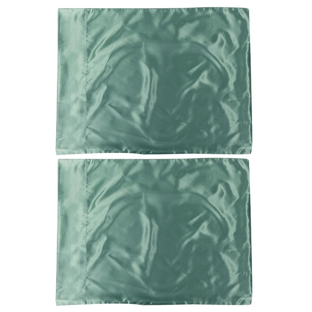 2pcs 75 X 150D Satin Pillowcase Soft Pillow Cover With Envelope Sealed Beddings Vert