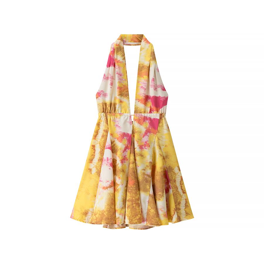 Summer 2025 European & American Women's Print Halter Dress