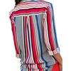 European & American Striped V-Neck Chiffon Long Sleeve Women's Top