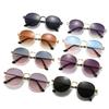 Latest Vintage Round Compact Frames Sunglasses Metal High-end Men's and Women's Shades Stylish Trend Glasses UV400 Eyewear