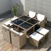 Day and Night - Day and Night 9-piece Garden Dining Set and Beige Synthetic Rattan Cushions