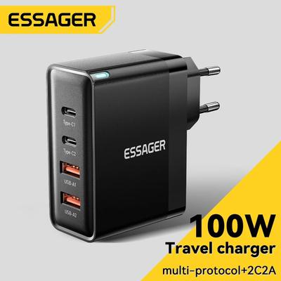 Essager 100W USB Typ C Ladegerät 65W PD Quick Charge4.0 3.0 Typ-C Schnellladung für iPhone 14 13 12 Xiaomi MacBook 13 Pro Laptop