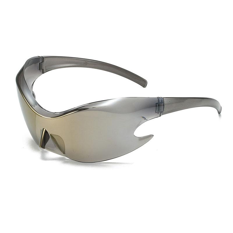 Oversized Futuristic Y2k Shield Sun Glasses for Men Women Wrap Around Fashion Superhero Chic Sunglasses Shades