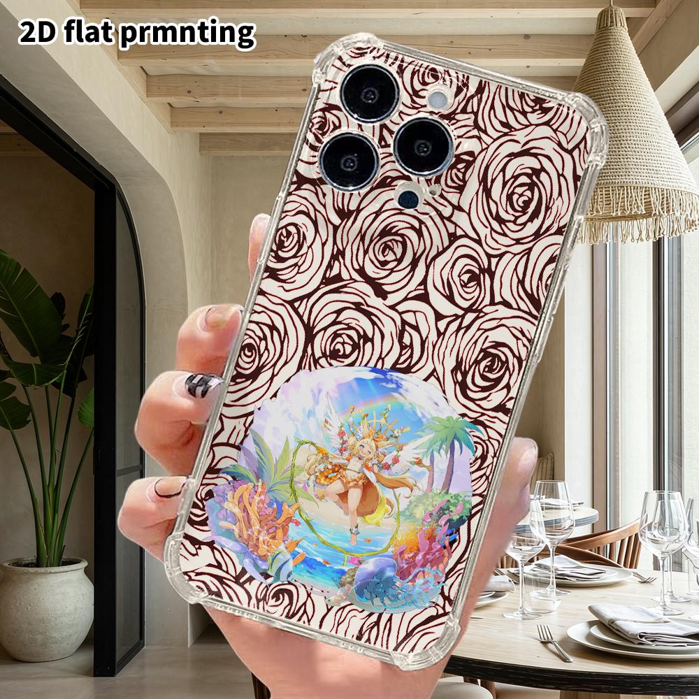 Phone Case: 2D Flat Design, Fits iPhone 18 17 16 15 14 13 Pro, Transparent Four-corner Protection Case, Beast-eared Girl, Christmas and Halloween Gift
