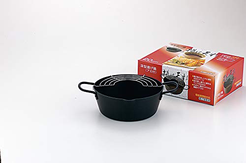 Yoshikawa Deep Fryer, 20cm (with Strainer), Capacity: 2.2L, Made In Japan, Agetensai, Iron, Induction Compatible, Gift Wrapping Available, SP1126