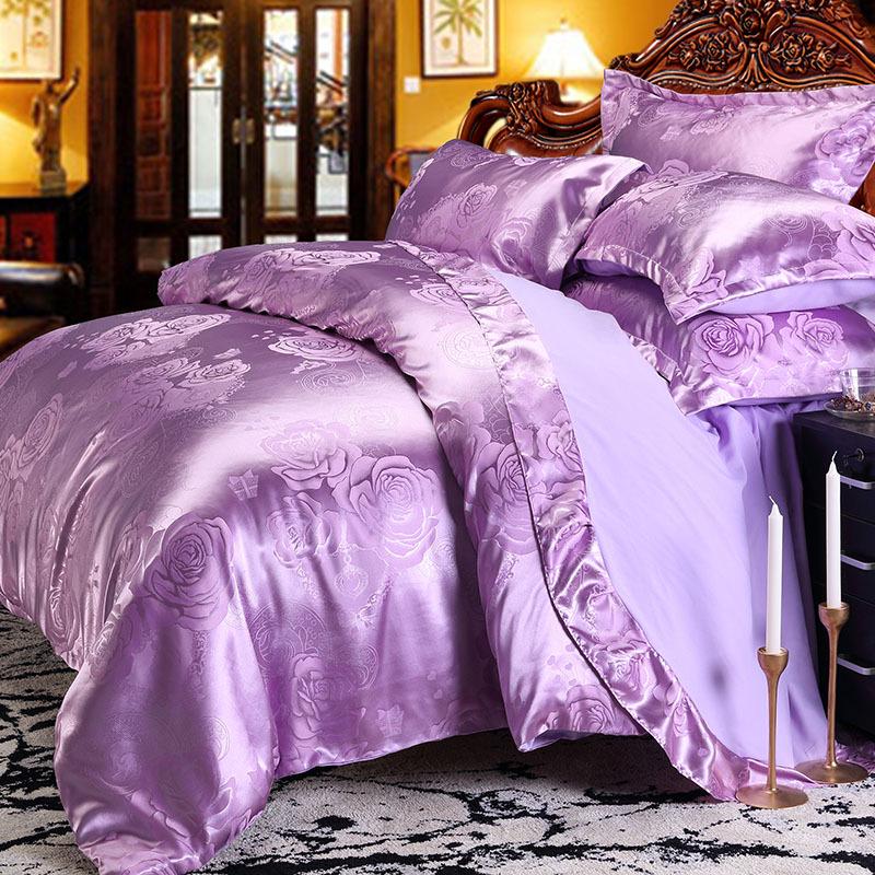European Silk Cotton Jacquard Wedding Bedding Set - Four-Piece Duvet Cover Gift