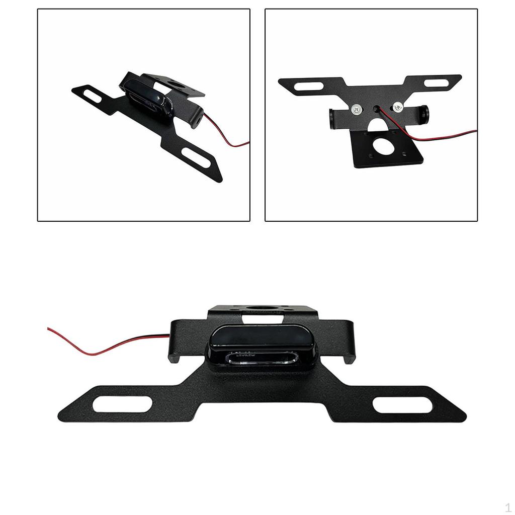 Motorcycle License Plate Holder with Taillight Part Mount Support Repair Attachment Light LED