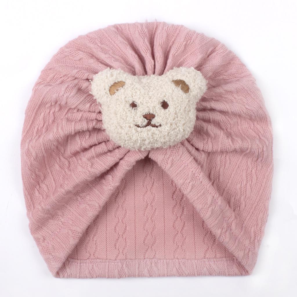 Spring & Autumn Cute Bear Baby Jacquard Pullover & Headband Hat