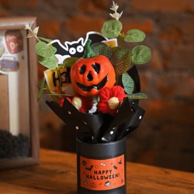New Creative Halloween Pumpkin Decorations Goth DIY Fake Flower Bouquet Pumpkin Design Artificial Flower Props Party Supplies