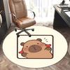 Cute Bear Print,Cartoon Animal Design Chair mat Round Rug Office carpet, Machine Washable, Non slip, Suitable for Living Rooms, Bedrooms