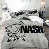 3D-trykt Fiske Nash Sengetøy Voksen Gutt Jente Nash-logo Dynetrekk Putetrekk Soveromsdekorasjon Gave Enkelt Dobbelt Stort