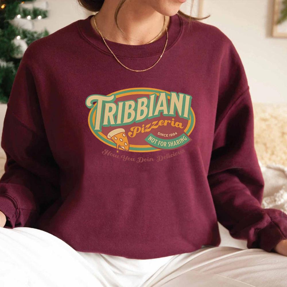 Friends Sweatshirt Tribbiani Shirt Joey Friends Crewneck Sweatshirt Pizza Pullover Women Sweatshirts TV Show Friends Inspired
