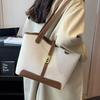 Women Fashi Shoulder Bag Color-blocking Tote Bags Handbag Casual and Versatile Large Capacity Bucket Bag for Work Commuting