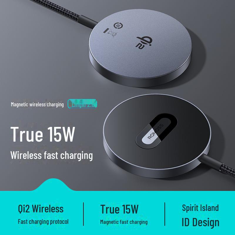 

Беспроводное зарядное устройство ROMOSS MagSafe для iPhone 15/14 Pro — 15 Вт, магнитная настольная подставка.