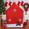 Christmas Chair Covers Red Snowflake Design Santa Chair Covers Non-Woven Fabric Polyester Chair Slipcovers for Home Decorations