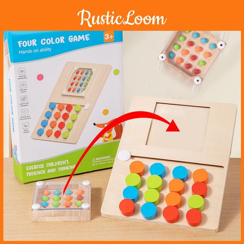 Wooden Ball Shaking Color Movement Puzzle Game For Kids Cognitive Development
