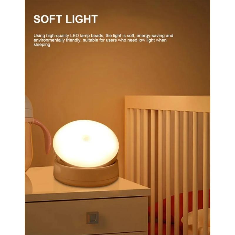 Night Light Rotatable Wireless Motion Sensor LED Night Lights USB Rechargeable Bedroom Corridohting Motion Sensor Light Led Lamp